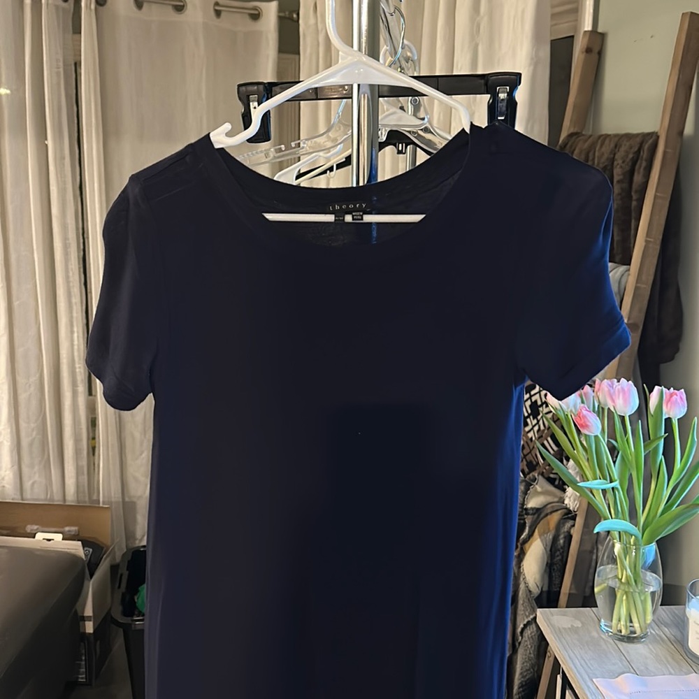 Theory navy cotton dress, slip on and go!